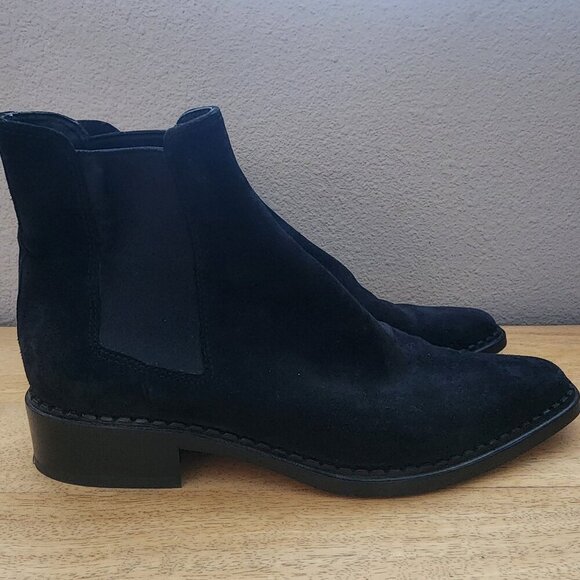 Vince Denver Western Chelsea Black Leather Ankle Boot Booties Womens 6.5 - Picture 8 of 11
